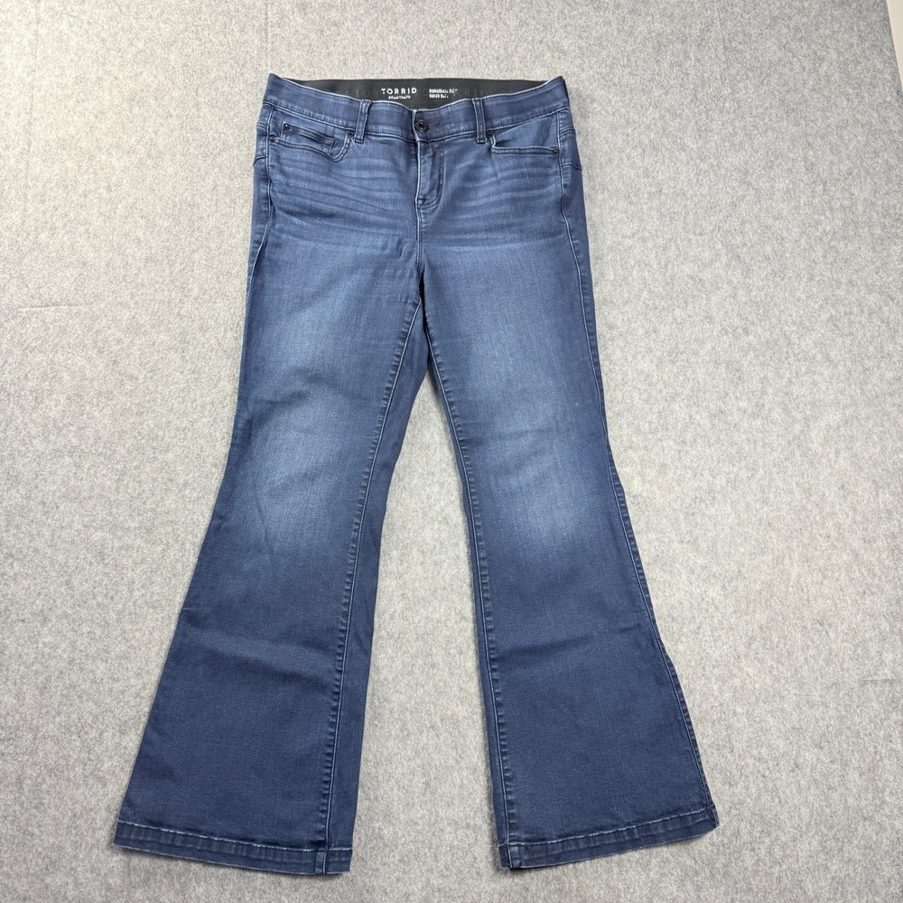 Torrid Womens Jeans 16R Soft High Rise Bombshell Flare Dark Wash Defect